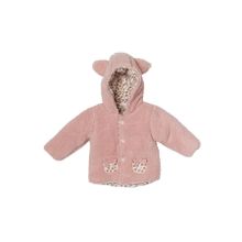 Andywawa AC22078REP Kız Bebek Leopar Desenli Pembe Yumuşak Mont