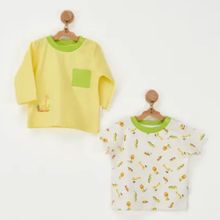 Andywawa AC22537 Sarı Curocodile 2'li Bebek T-shirt