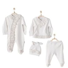 Andywawa AC24264 Chic Girl Ekru 4 Parça Bebek Hastane Çıkışı