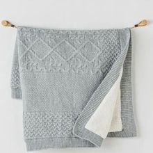 Andywawa AC24337 95x85 cm Grey Melange Triko Bebek Battaniyesi