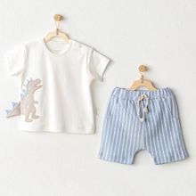 Andywawa AC8106 Gri Melanj 6-9 Ay Penguin Boys 2'li Bebek Takımı