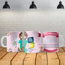 Angel Of Life Diş Hekimi Kadın Kişiye Özel Baskılı Yeni Tasarım Sihirli Kupa Bardak