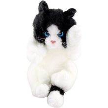Animals Of The World Oyuncu Yavru Siyah - Beyaz Kedicik 24 cm Peluş Oyuncak