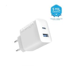 Anker A2348 Beyaz 20W USB-C + USB-A Çift Portlu Şarj Cihazı