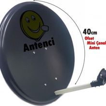 Antenci 40 CM Antrasit Mini Karavan Çanak Anteni