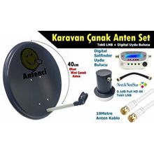 Antenci 40CM Karavan Çanak Anten Seti +Dijital Uydu Bulucu