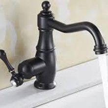 Anunnaki Antik Vintage Siyah Sıcak ve Soğuk Pirinç Taşlı Retro Lavabo Bataryası
