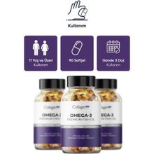Apexis 3 Adet Omega 3 Premium Fish Oil 90 Softgel x 1000 mg Balık Yağı
