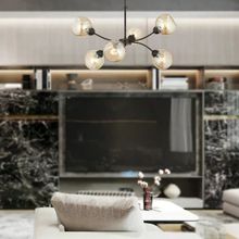 Aplika Ecvet 6'lı Siyah Modern Retro Avize