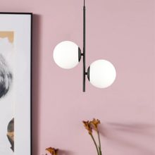 Aplika Malibu 2'li Siyah Beyaz Camlı Modern Retro Avize
