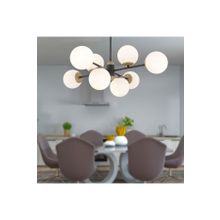 Apliqa 3917-08-BL-FR Beria 8'li Sıralı Eskitme Beyaz Camlı Modern Avize