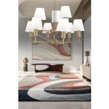 Apliqa 3955-09-FR-WH Ellery 9'lu Eskitme Beyaz Şapkalı Modern Plafonyer Retro Salon Avize