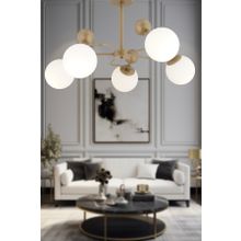 Apliqa Florit 5'li Eskitme Beyaz Camlı Modern Mutfak Yatak Odası Salon Avize