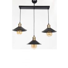 Apliqa Gönen 3'lü Siyah Sıralı Modern Retro Sarkıt Mutfak Retro Salon Avize