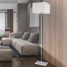 Apliqa Layana Beyaz Şapkalı Krom Dekoratif Modern Tasarım Ayaklı Oturma Odası Salon Lambader