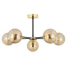 Apliqa Nide 3 Lü Siyah Gold Bal Camlı Salon Avize