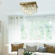 Apliqa Nilüfer Kristalli Eskitme Triplex Kare Kristalli Taşlı Modern Tasarım Kristal Salon Avize