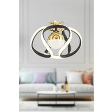 Apliqa Pelin Tekli Siyah Gold 3 Renkli 39 Watt Ledli Modern Oturma Odası Koridor Salon Led Avize