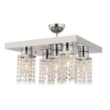Apliqa Peter 5'li Krom Kristalli Taşlı Modern Tasarım Kristal Salon Avize
