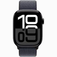 Apple Watch Series 10 GPS 46 mm Simsiyah Alüminyum Kasa Mürekkep Moru Spor Loop Kordon Akıllı Saat