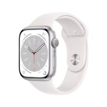Apple Watch Series 8 45 mm Gümüş Alüminyum Kasa Beyaz Spor Kordon Akıllı Saat Teşhir- Outlet
