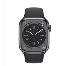 Apple Watch Series 8 GPS + Cellular 41 mm Gece Yarısı Paslanmaz Çelik Kasa Akıllı Saat
