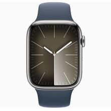 Apple Watch Series 9 45 mm Gps + Cellular Gümüş Paslanmaz Çelik Kasa Spor Kordon Akıllı Saat