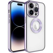 Apsuwa Apple iPhone 13 Pro Max Omega Kamera Korumalı Logo Gösteren Silikon Lila Telefon Kılıfı