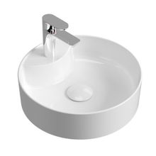 Aqua Bagno Deliksiz 42 cm Beyaz Bianzo Tezgah Üstü Çanak Lavabo Batarya