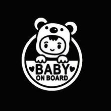 Arabada Bebek Var Resim Sticker Yapıştırma