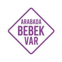 Arabada Bebek Var Sticker 17X17 Cm Mor