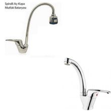 Arçe Mix Spiralli Evye ve Kuğu Lavabo Bataryası