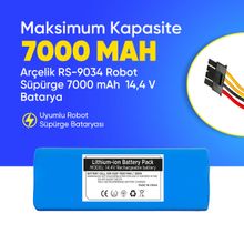 Arçelik RS-9034 14.4 Vol 7000 Mah Robot Süpürge Batarya