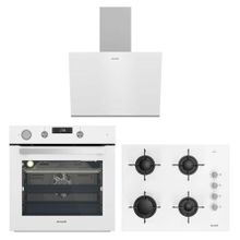 Arçelik Yeni Model Beyaz Buhar Destekli Cam Ankastre Set