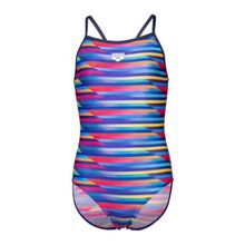 Arena 009006570 Çok Renkli Racing Stripe Swimsuit Lightdrop Back Çocuk Yüzücü Mayosu