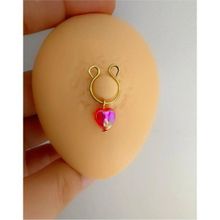 Ares Collection 2 Adet Gold Delik Gerektirmeyen Sıkıştırma Kalpli Fake Meme Ucu Nipple Piercing