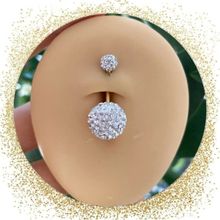 Ares Collection Cerrahi Çelik Gold Barlı Şambala Zirkon Taşlı 10 mm Göbek Piercingi