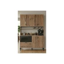 Argimo Arya 44x127x190 cm Ceviz Çok Amaçlı Mutfak Dolabı Kahve Köşesi