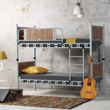 Argimo Elegan 90x200 cm Genç Çocuk Odası Ahşap Başlıklı Metal Ranza ve Karyola