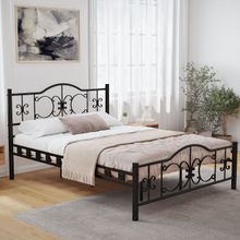 Argimo Pero Tek Kişilik Başlıklı Yatak Odası Ferforje 90x190 cm Metal Siyah Karyola