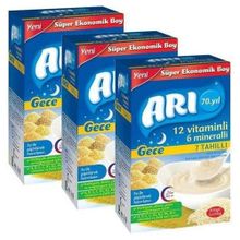 Arı 6+ Ay 3x500 gr Çoklu Paket Gece Sütlü 7 Tahıllı Pirinç Unu Mama
