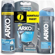 Arko Men Cool Tıraş Köpüğü + Tıraş Kolonyası + Tıraş Bıçağı