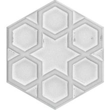 Armada Çini 15x17 cm Rölyefli Yıldız Beyaz Altıgen Çini Karo