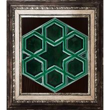 Armada Çini 15x17 cm Rölyefli Yıldız Yeşil Altıgen Çini Karo