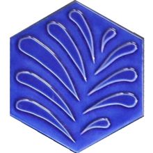 Armada Çini 15x17 cm Yaprak Kobalt Altıgen Seramik
