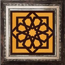 Armada Çini 20x20 cm SP 101-Kahve Kabartmalı Türk Yıldızı Kütahya İznik Çini Deseni Modelleri