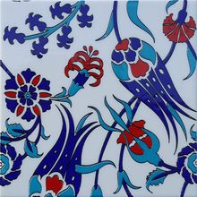 Armada Çini 20x20 cm SP 105 Lale Çiçek Desenli Kütahya İznik Çini Karo Modeli Seramik