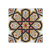 Armada Çini 20x20 cm SP 72 Sarı Türk-Türkmen Yıldızı Desenli Kütahya İznik Çini Karo Seramik