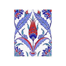 Armada Çini 20X25 cm AC 1002 Kütahya Cami Çinisi Lale Desenli Seramik Çini Karo