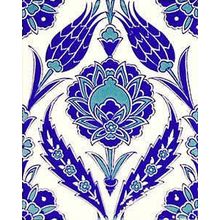 Armada Çini 20X25 cm AC 308 Kütahya Cami Çinisi Osmanlı Lale Desenli Seramik Çini Karo